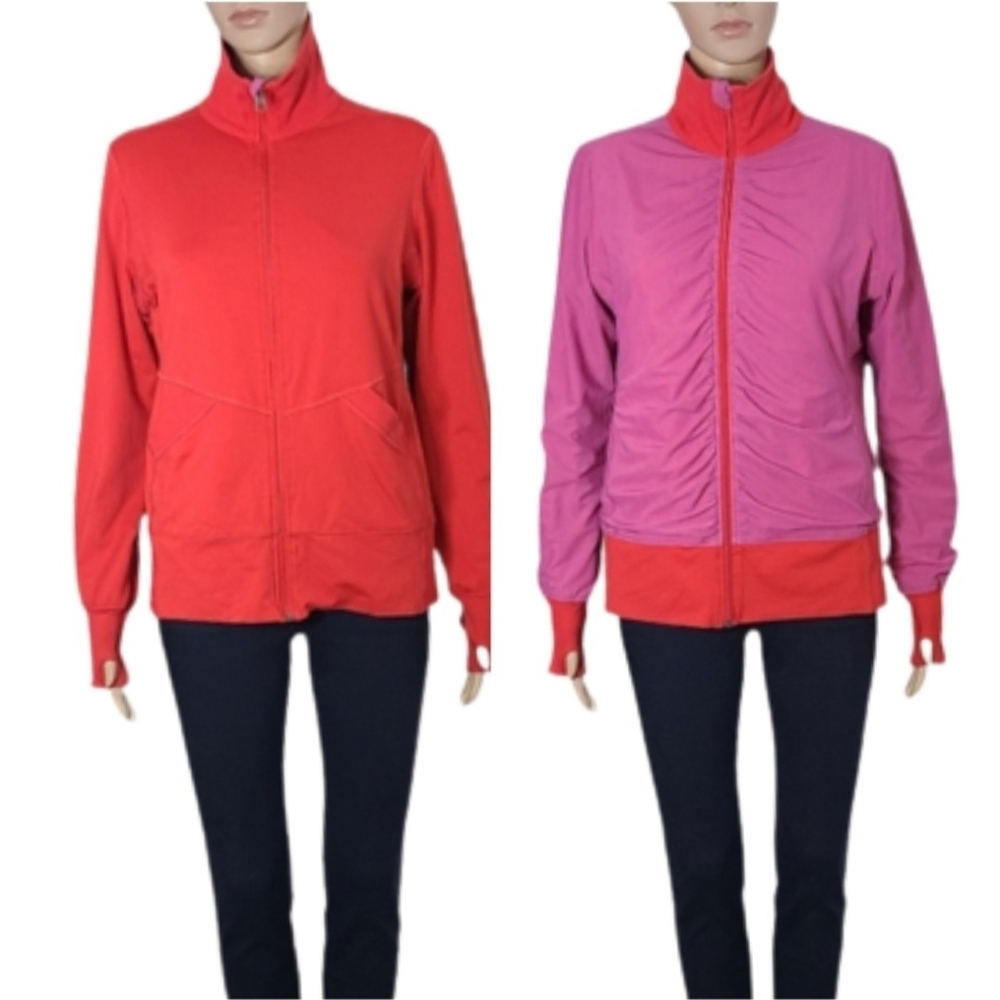 LULULEMON Raja Reversible Jacket Women Size 10 RARE Thumbhole Luon Mesh Full Zip